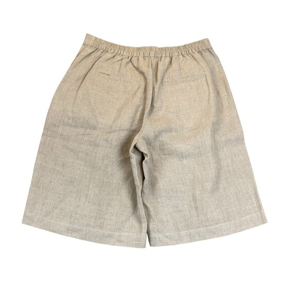 L.L.Bean Women's Bermuda Shorts Size 10 Beige Classic Fit Linen Straight-Casual - Picture 2 of 12